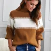 Women in Light Brown and White sweater
