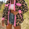 Women in leopard shacket