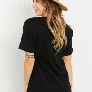 Women in keep it wild graphic tee back view