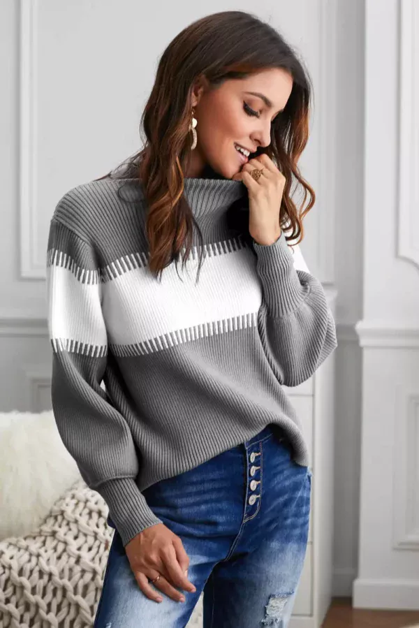 Women inGrey and White sweater