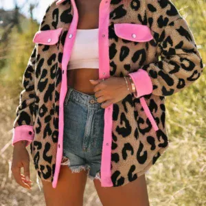 Women in leopard shacket